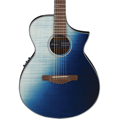 Ibanez AEWC32FMISF AEW Thinline Acoustic Electric Guitar, Indigo Sunset Fade