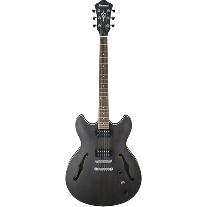 Ibanez AS53TKF AS Artcore Double Cutaway Semi-Hollow Guitar, Transparent Black Flat