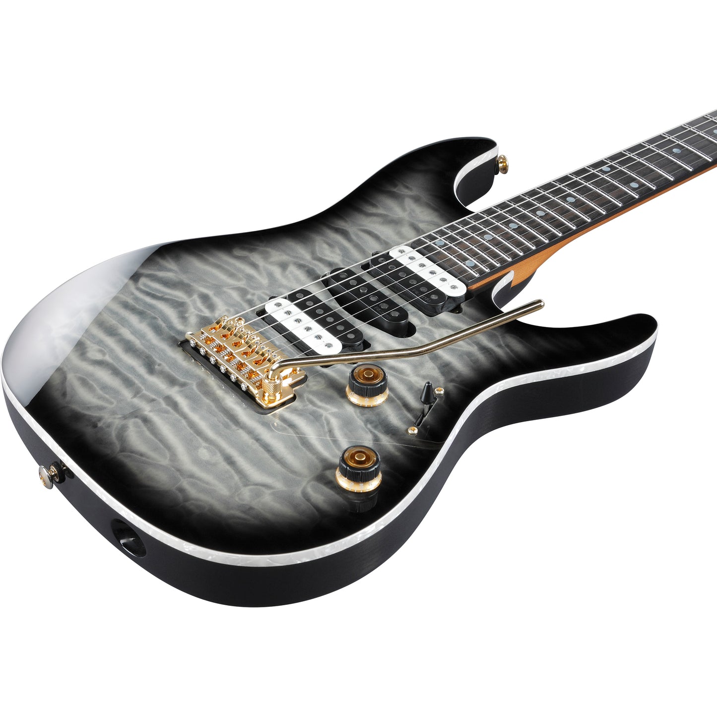 Ibanez AZ47P1QMBIB AZ Premium Electric Guitar, Black Ice Burst