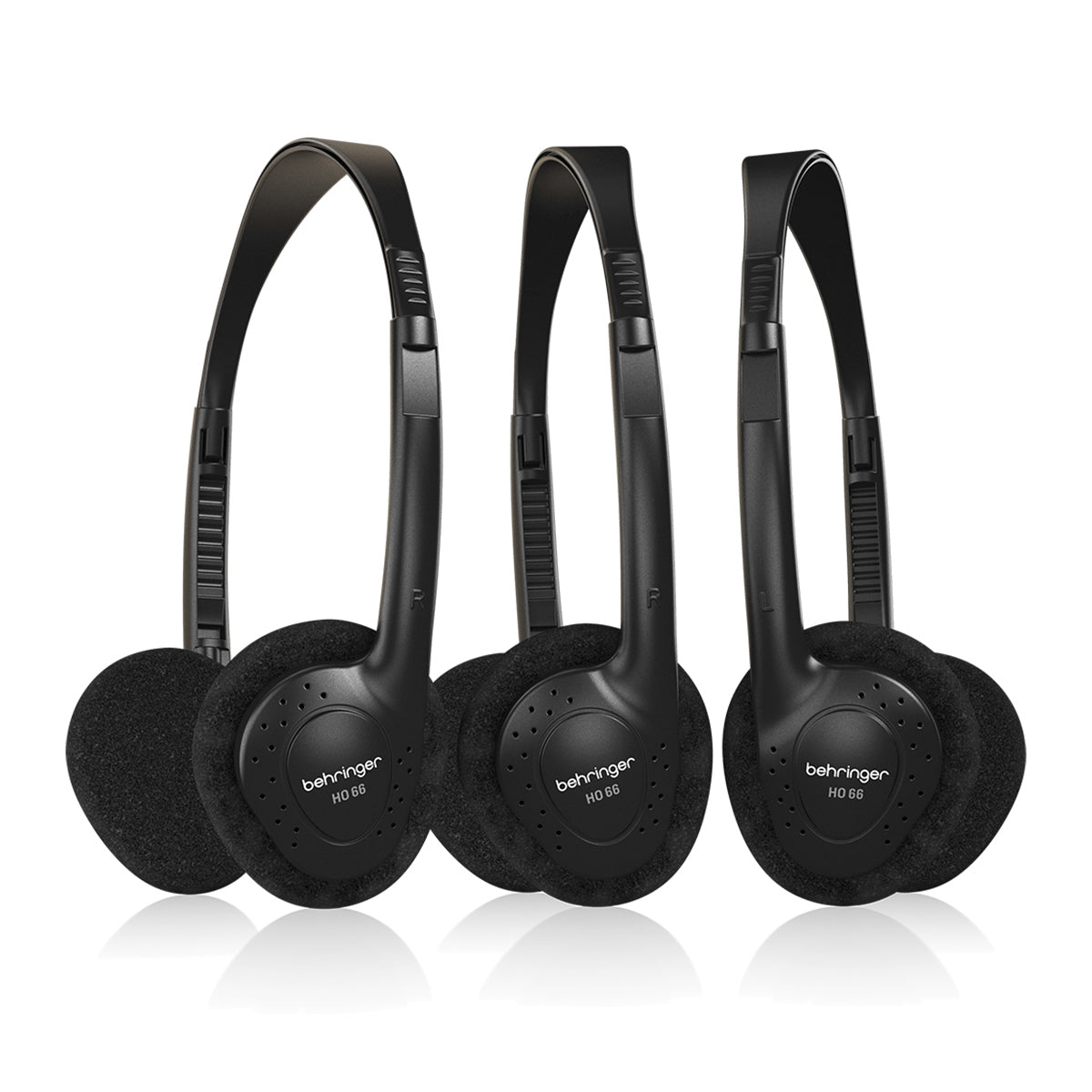 Behringer HO 66 Wired On-Ear Stereo Headphones, 3-Pack