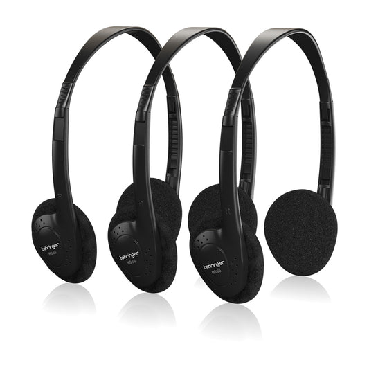 Behringer HO 66 Wired On-Ear Stereo Headphones, 3-Pack