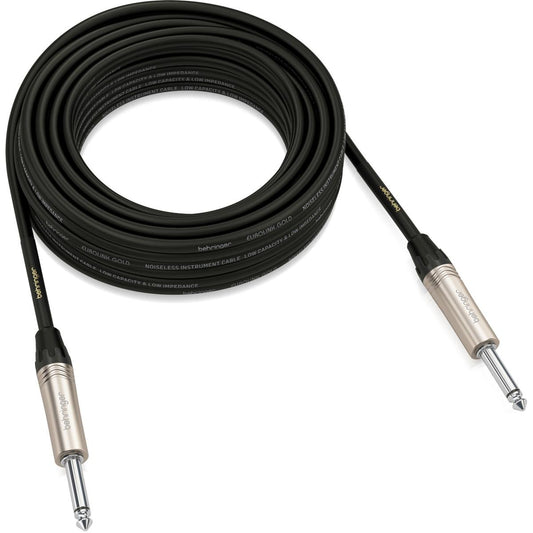 Behringer GIC-1000 32.8' Gold Performance 1/4" TS Male Straight Instrument Cable