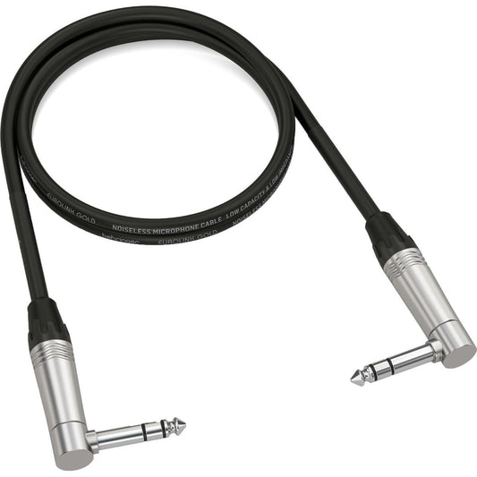 Behringer GIC-90 4SR 3' Gold Performance 1/4" TRS Male Right Angled Instrument Patch Cable