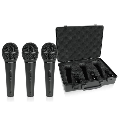 Behringer ULTRAVOICE XM1800S Dynamic Handheld Microphone, 3 Pack