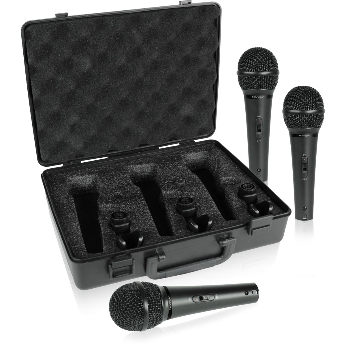 Behringer ULTRAVOICE XM1800S Dynamic Handheld Microphone, 3 Pack