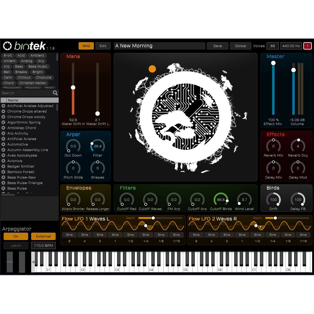 Tracktion BioTek Organic Synthesizer Plug-in