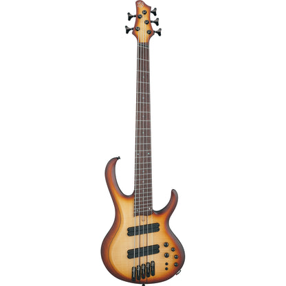 Ibanez BTB705LMNNF Bass Workshop 5-String Multi Scale Electric Bass, Natural Browned Burst Flat