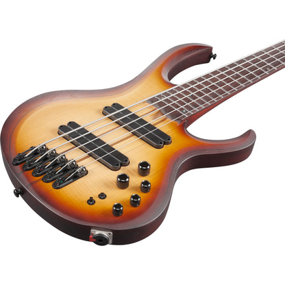 Ibanez BTB705LMNNF Bass Workshop 5-String Multi Scale Electric Bass, Natural Browned Burst Flat