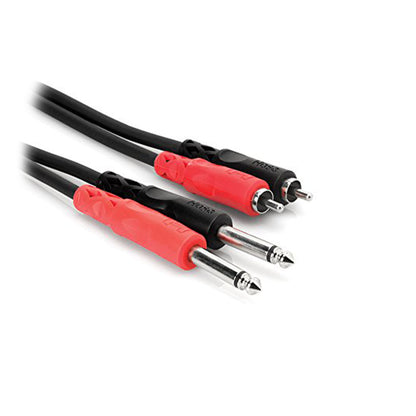 Hosa CPR-204 Dual 1/4"" TS to Dual RCA Stereo Interconnect Cable, 13.1 Feet