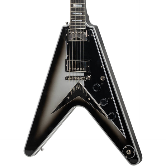 Gibson Flying V Custom Electric Guitar - Ebony Fingerboard, Silverburst Gloss