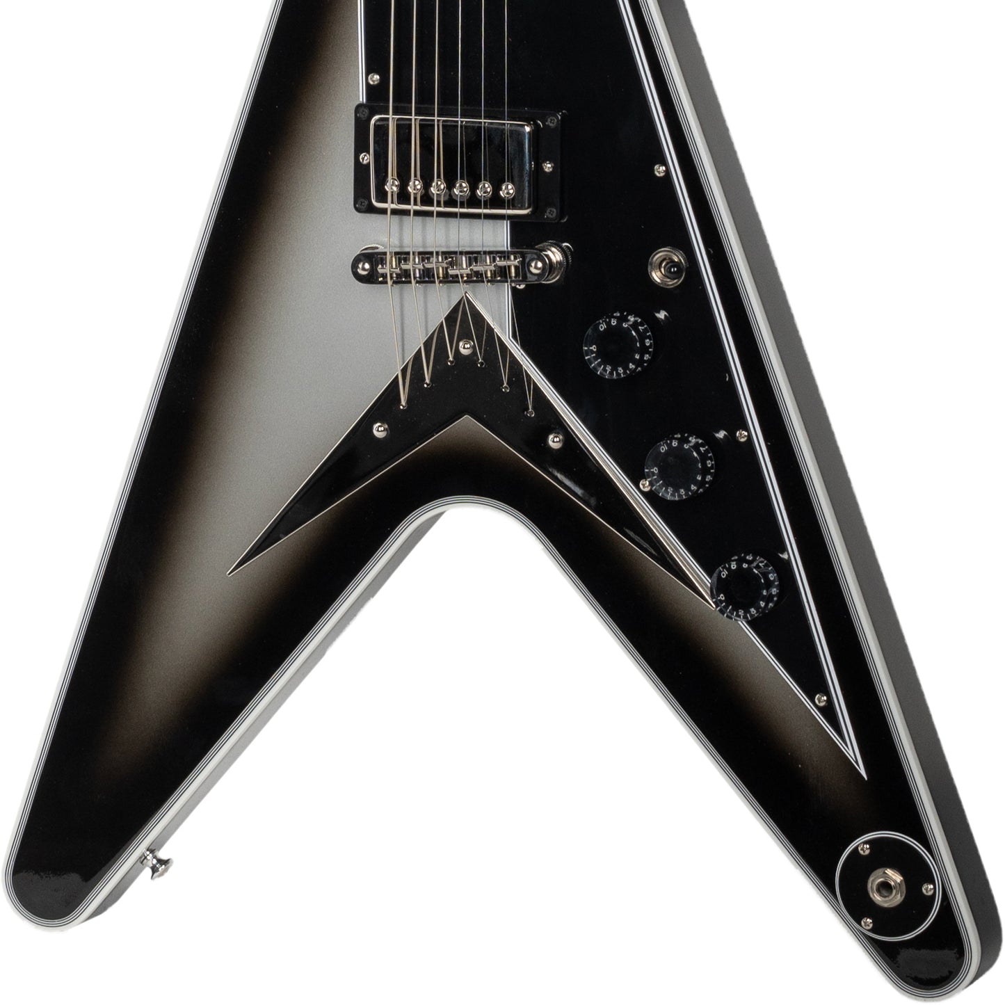 Gibson Flying V Custom Electric Guitar - Ebony Fingerboard, Silverburst Gloss