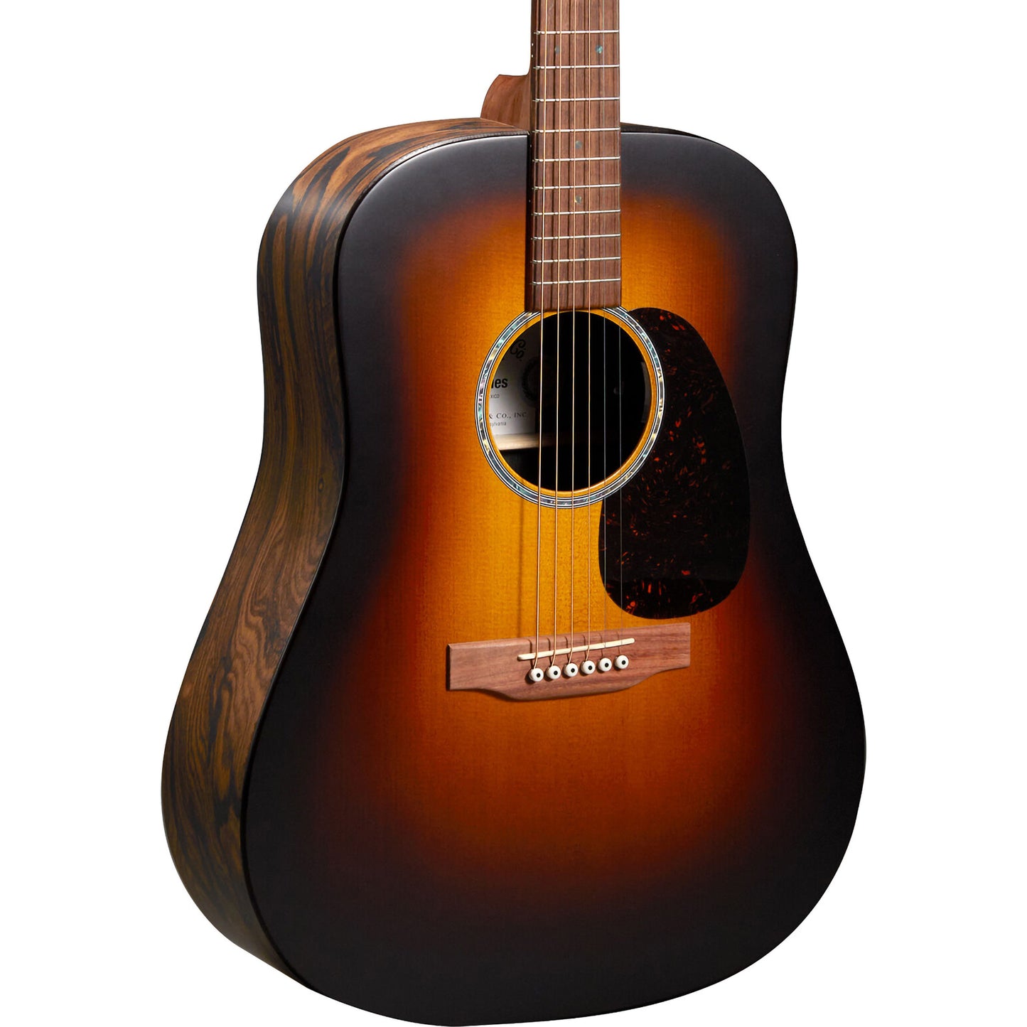 Martin D-X2E Brazilian Rosewood Dreadnought Acoustic Electric Guitar, Ziricote Burst