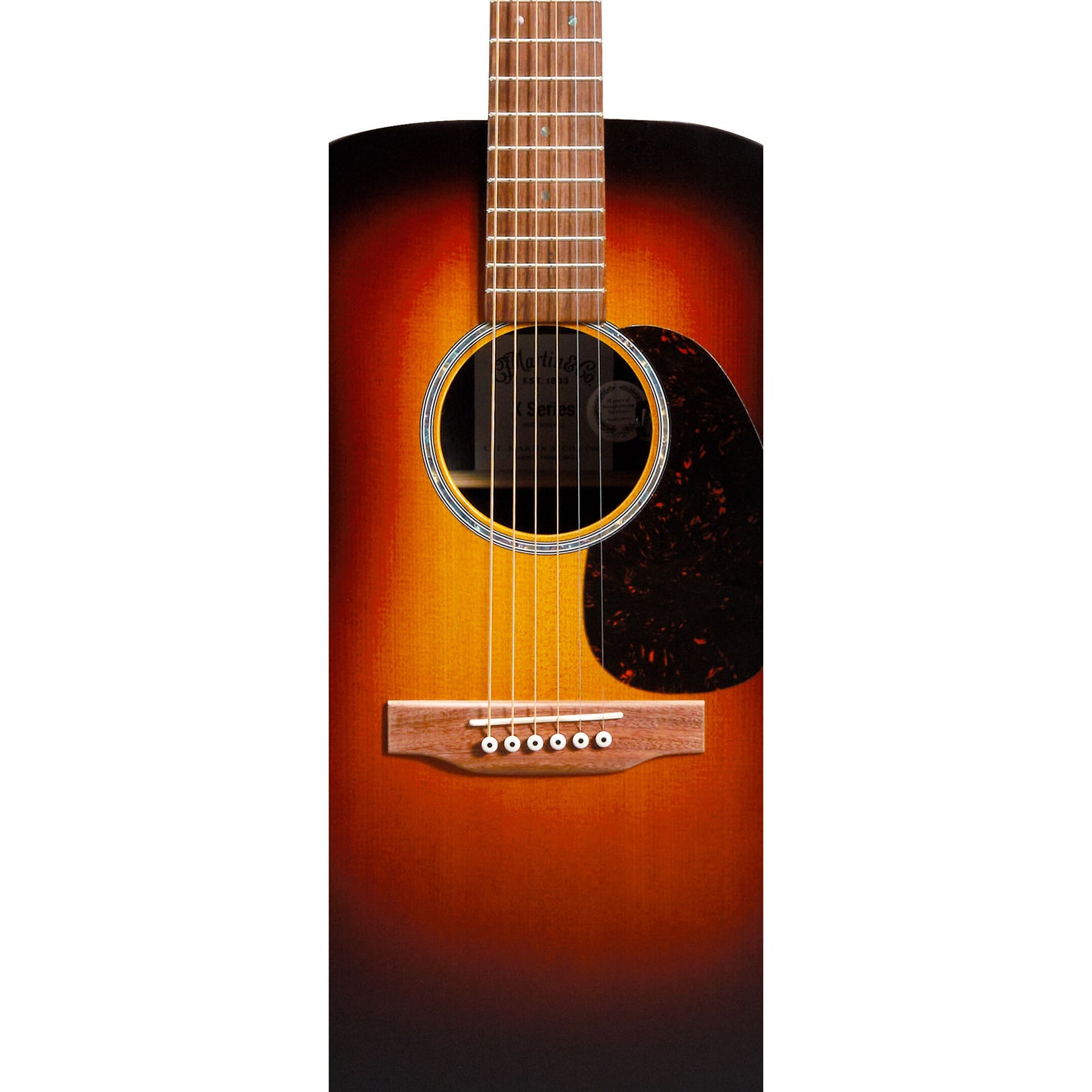 Martin D-X2E Brazilian Rosewood Dreadnought Acoustic Electric Guitar, Ziricote Burst