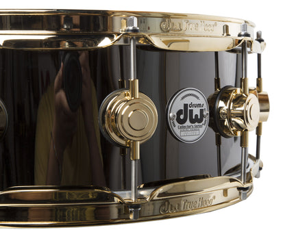 Drum Workshop 5.5x14 Snare Drum Black Nickel Over Brass w/ Gold Hardware