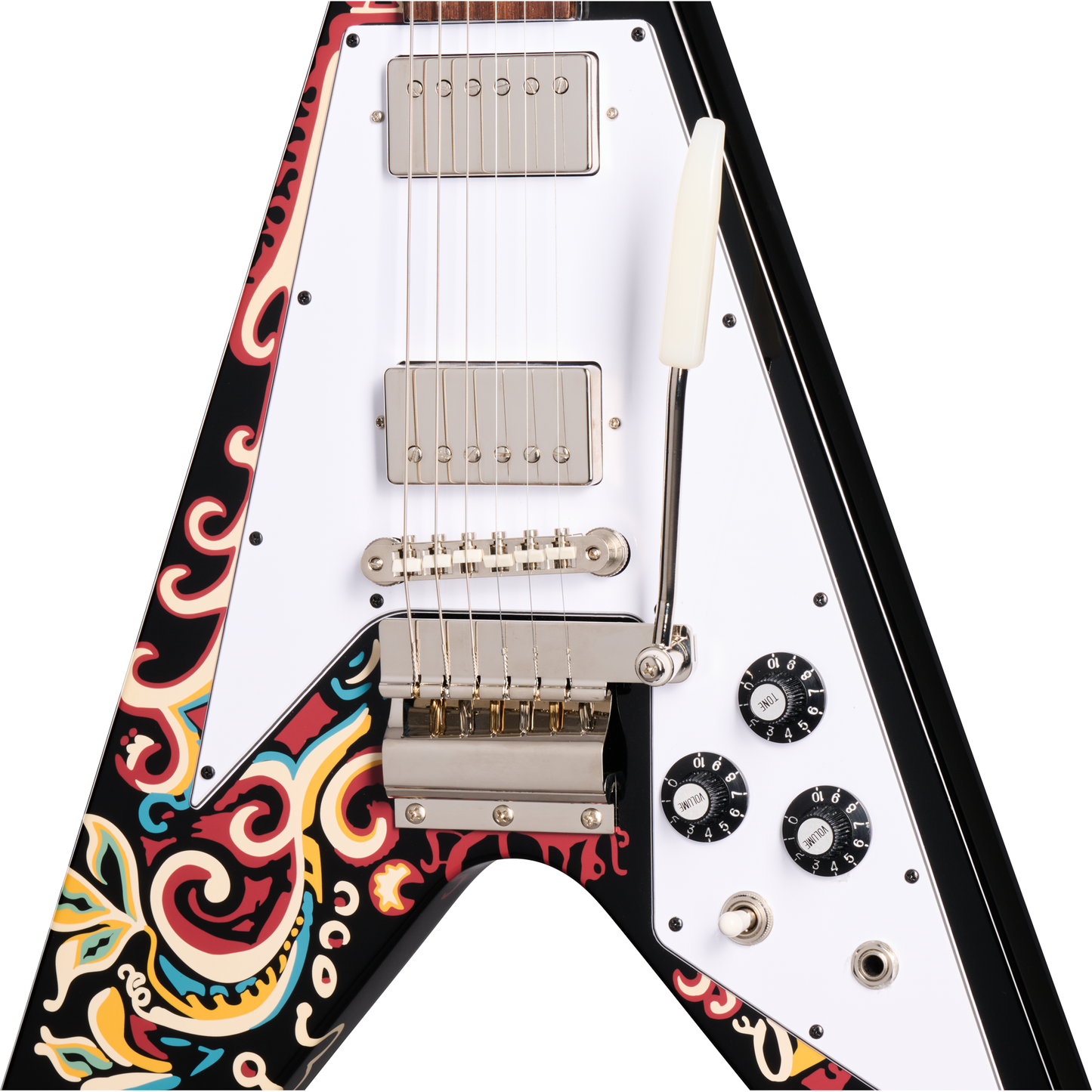 Epiphone Jimi Hendrix "Love Drops" Flying V Electric Guitar - Ebony w/ Artwork