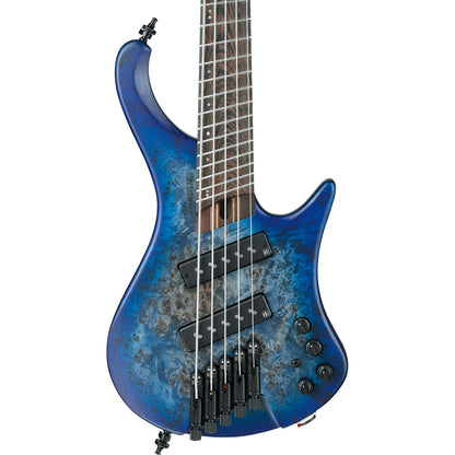 Ibanez EHB1505MSPLF Ergonomic Headless Bass 5-String Electric Bass, Pacific Blue Burst Flat