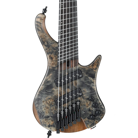 Ibanez EHB1506MSBIF Ergonomic Headless Bass 6-String Electric Bass, Black Ice Flat