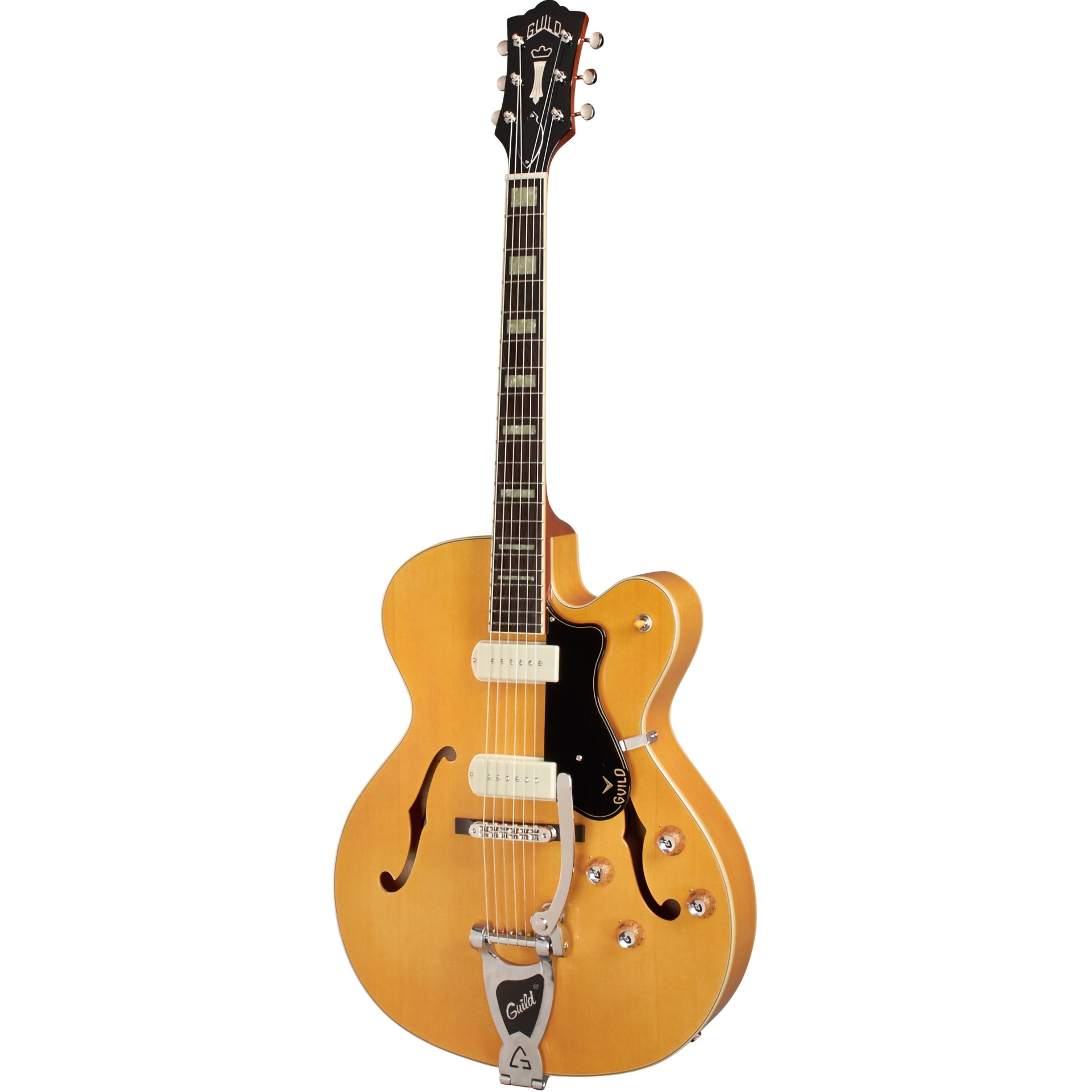 Guild X-175B Manhattan Archtop Semi Hollow Newark St. Electric Guitar,  Blonde w/ case