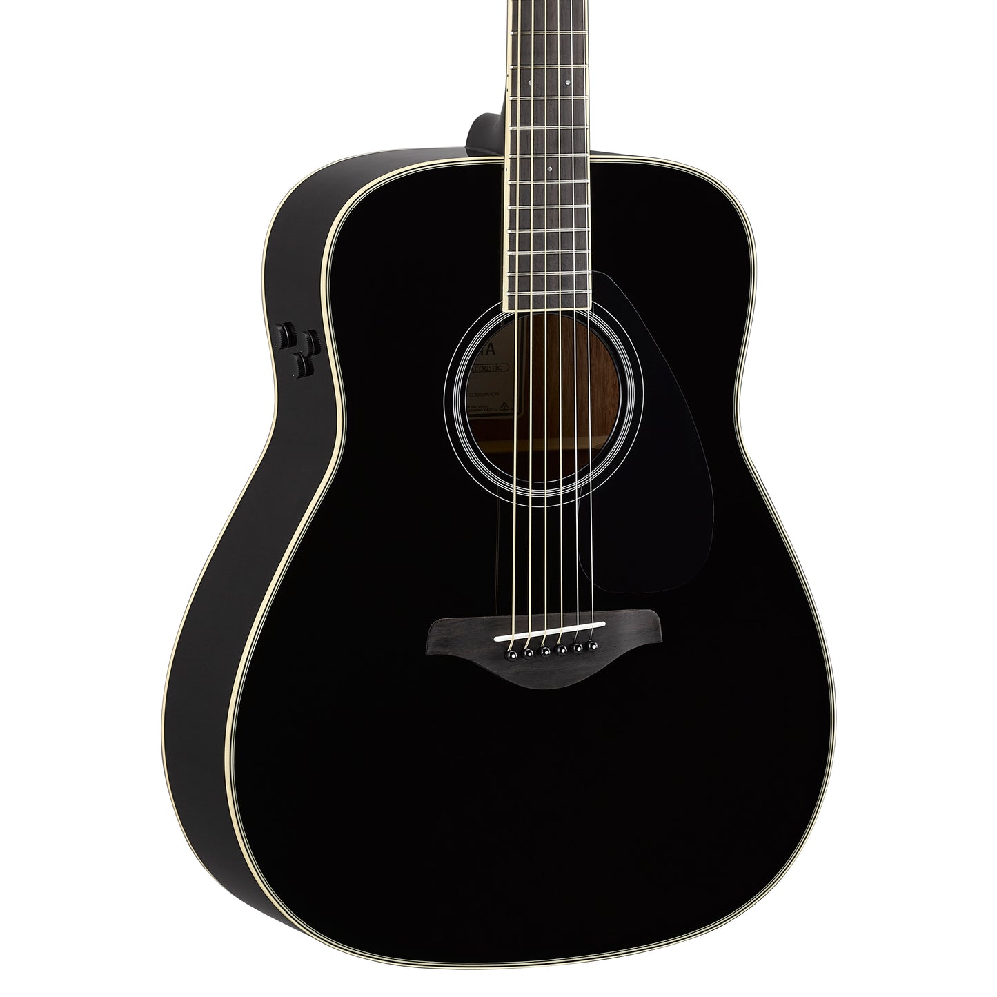 Yamaha FG Series TransAcoustic Folk Body Acoustic Electric Guitar in Black