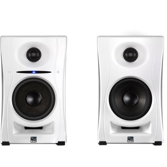 KALI AUDIO LP-UNF 4” Ultra Nearfield Powered Monitor System w/Bluetooth - Boundary Compensation EQ Settings - for Mixing, Recording, Audio Production - USB-C, TRS, RCA Inputs White (Pair)