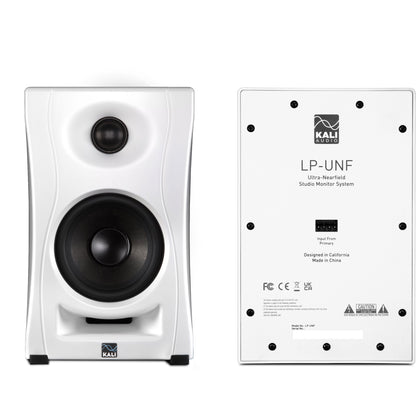 KALI AUDIO LP-UNF 4” Ultra Nearfield Powered Monitor System w/Bluetooth - Boundary Compensation EQ Settings - for Mixing, Recording, Audio Production - USB-C, TRS, RCA Inputs White (Pair)