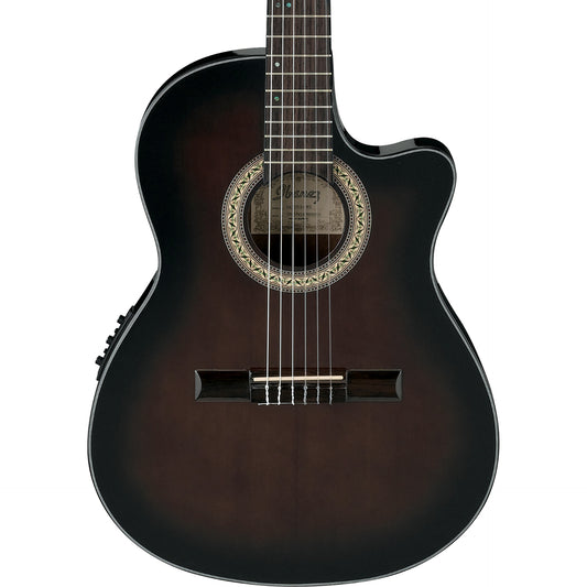 Ibanez GA35TCEDVS Thinline Classical Acoustic Electric Guitar, Dark Violin Sunburst High Gloss