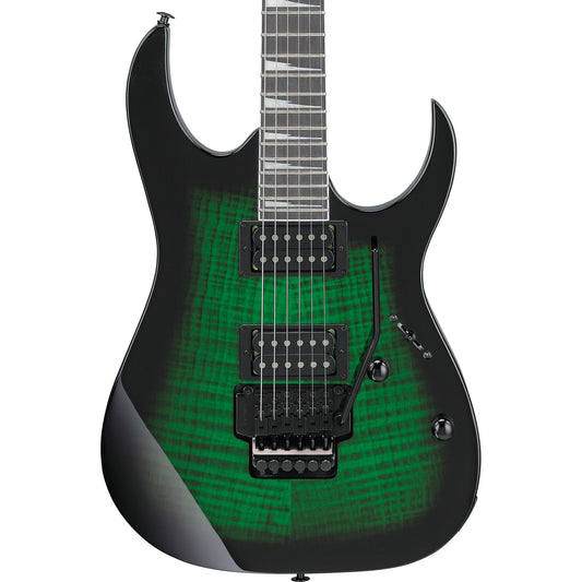 Ibanez GRG320FATEB GIO RG 6-String Electric Guitar, Transparent Emerald Burst