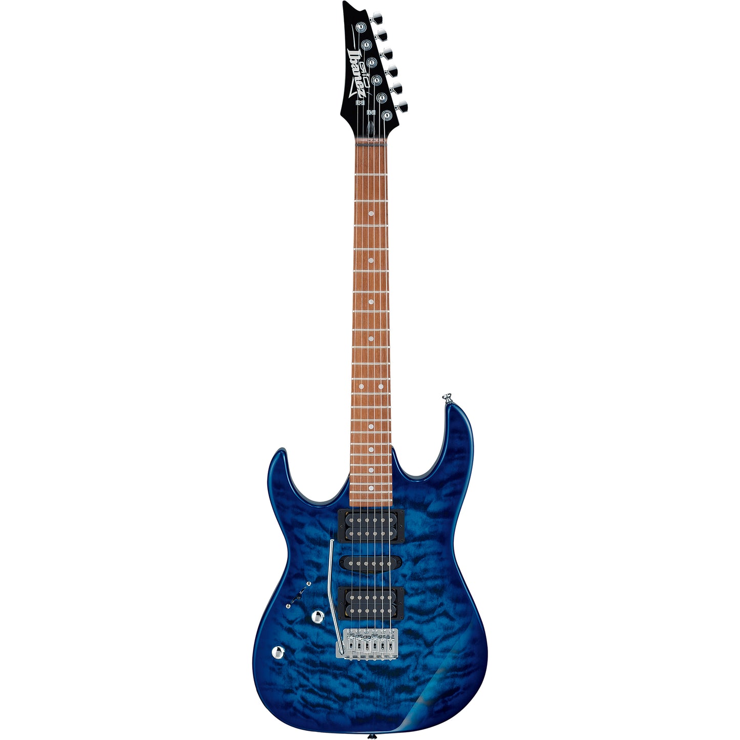 Ibanez GRX70QALTBB RX Gio Left Handed Electric Guitar, Transparent Blue Burst