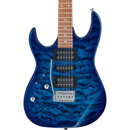 Ibanez GRX70QALTBB RX Gio Left Handed Electric Guitar, Transparent Blue Burst