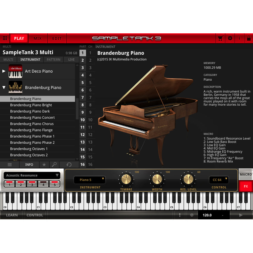 IK Multimedia SampleTank 3 Brandenburg Piano Plug-in