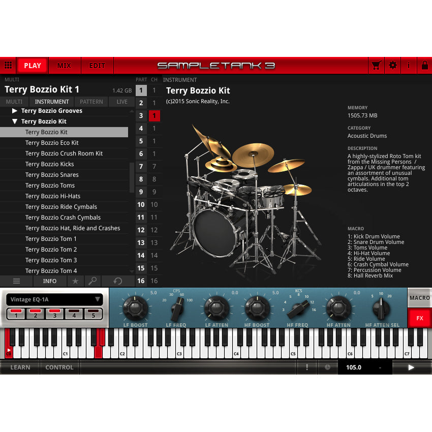 IK Multimedia SampleTank 3 - Terry Bozzio Drums