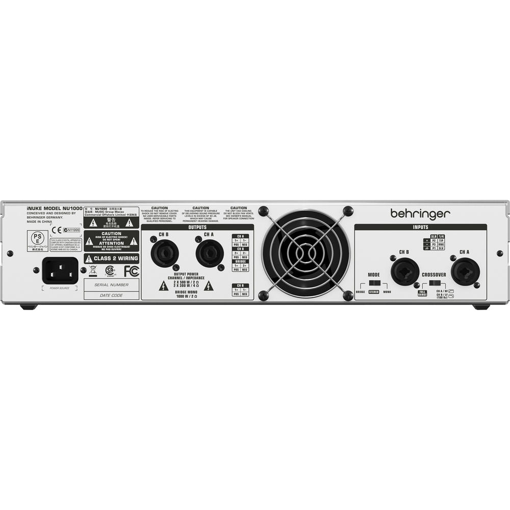 Behringer NU1000 iNuke Ultra-Lightweight, High-Density 1000-Watt Power Amplifier (INUKENU1000)