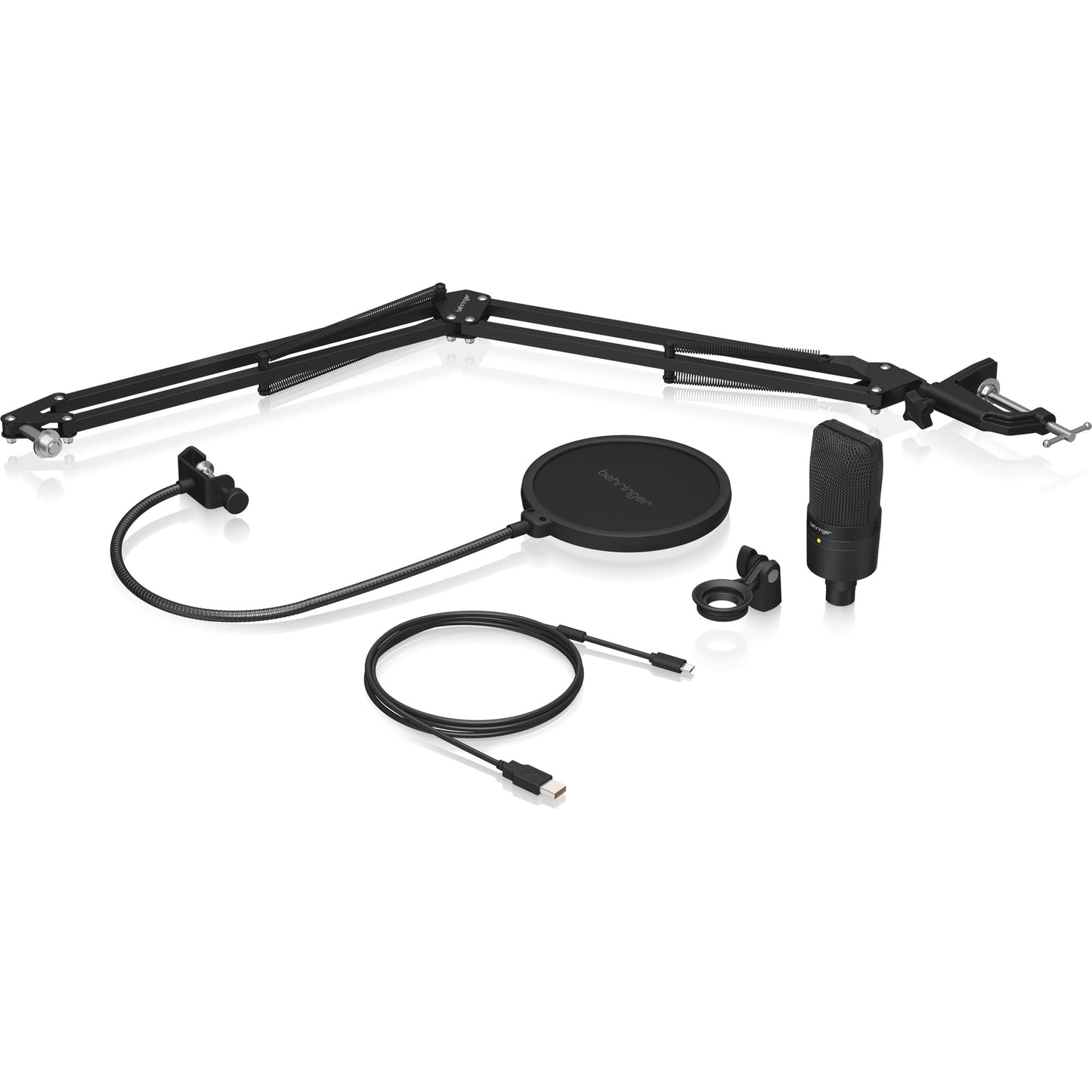 Behringer D3 Podcast Bundle - USB Podcast Microphone with Boom Arm and Pop Filter