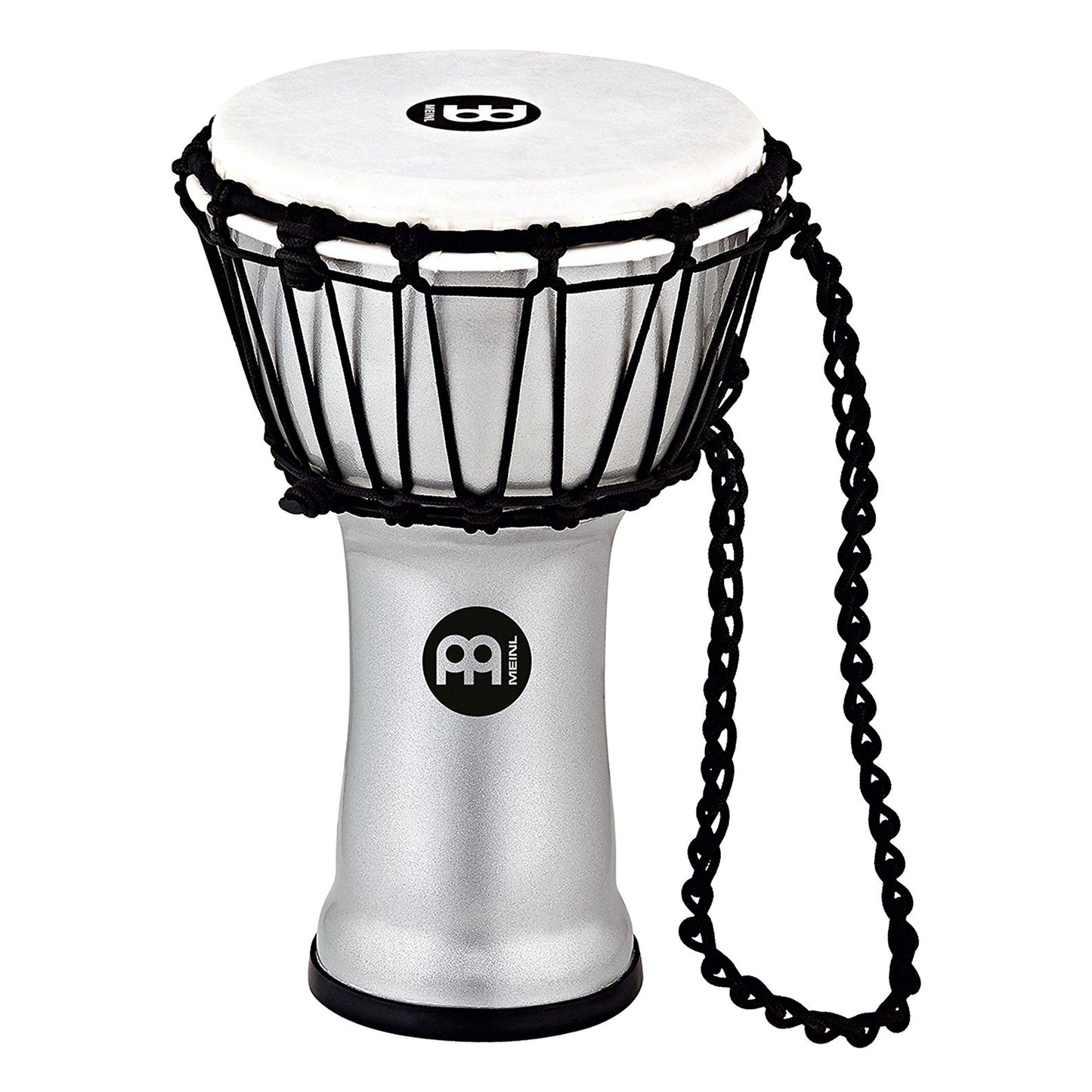 Meinl Percussion JRD-S Synthetic Compact Junior Djembe, 7" Diameter, Silver