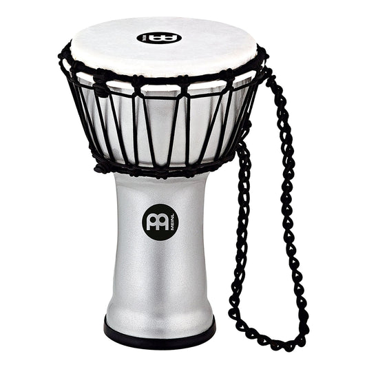 Meinl Percussion JRD-S Synthetic Compact Junior Djembe, 7" Diameter, Silver