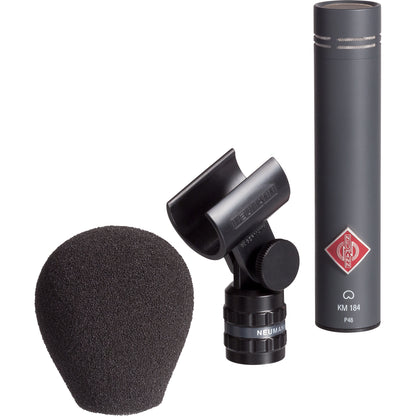Neumann KM 184 MT Small Diaphragm Condenser Microphone Pair, Matte Black