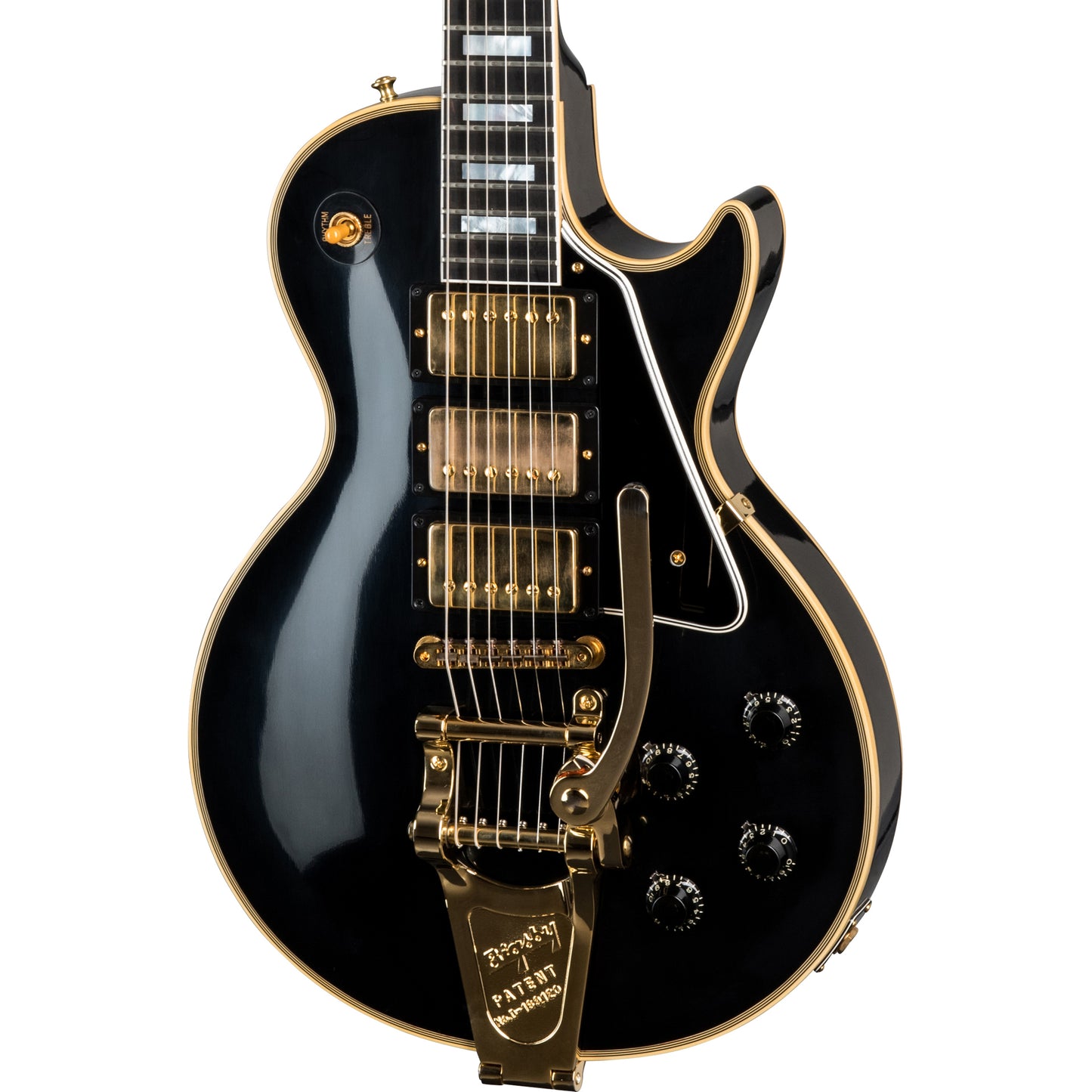 Gibson 1957 Les Paul Custom Reissue Electric Guitar w/ 3-Pickups & Bigsby - Ebony