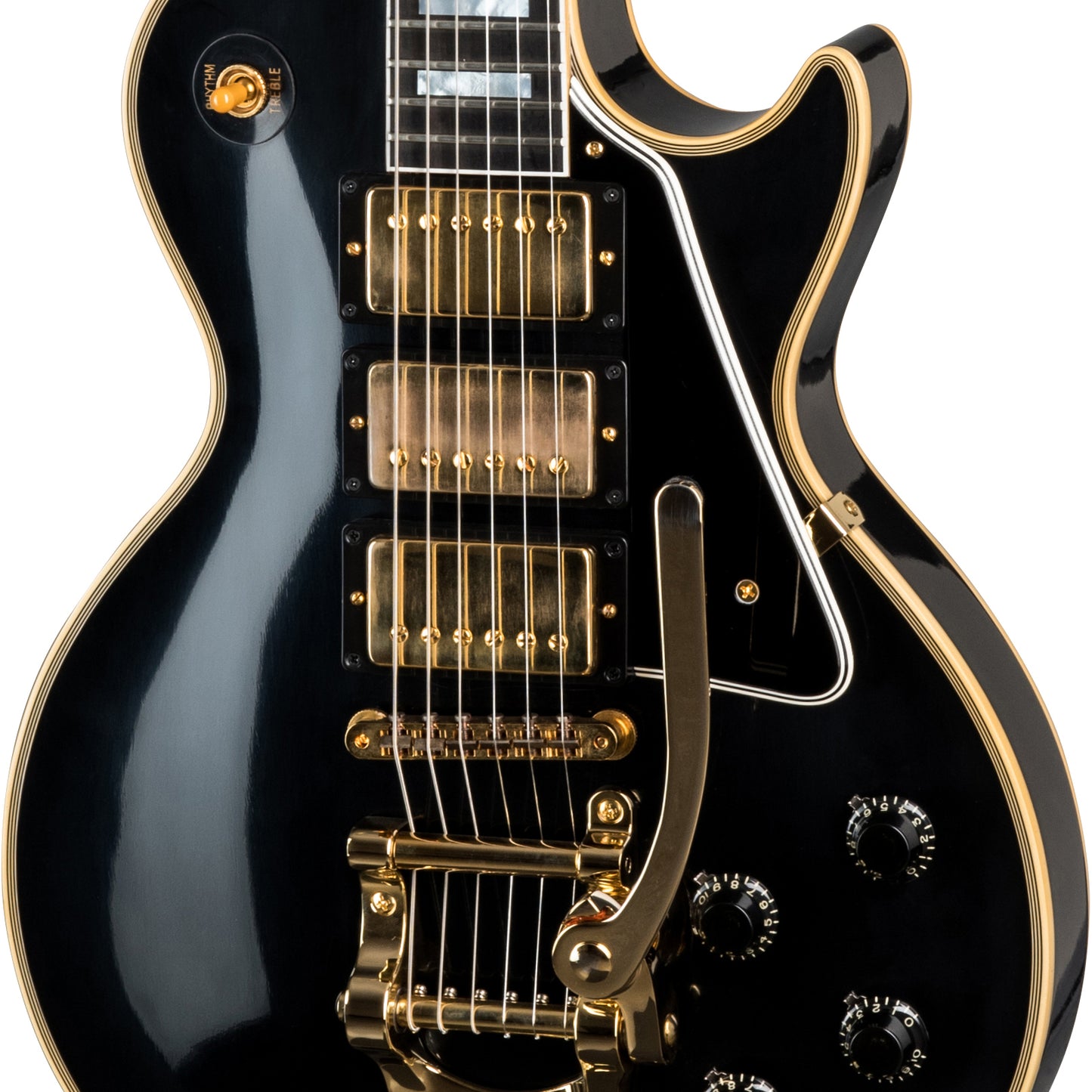 Gibson 1957 Les Paul Custom Reissue Electric Guitar w/ 3-Pickups & Bigsby - Ebony