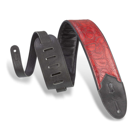 Levys Sundance Line Geranium Merlot Guitar Strap - M4WP-003