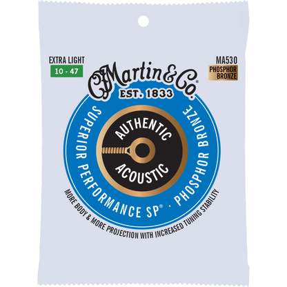 Martin MA530 Authentic Acoustic SP® Strings, Phosphor Bronze, Extra Light