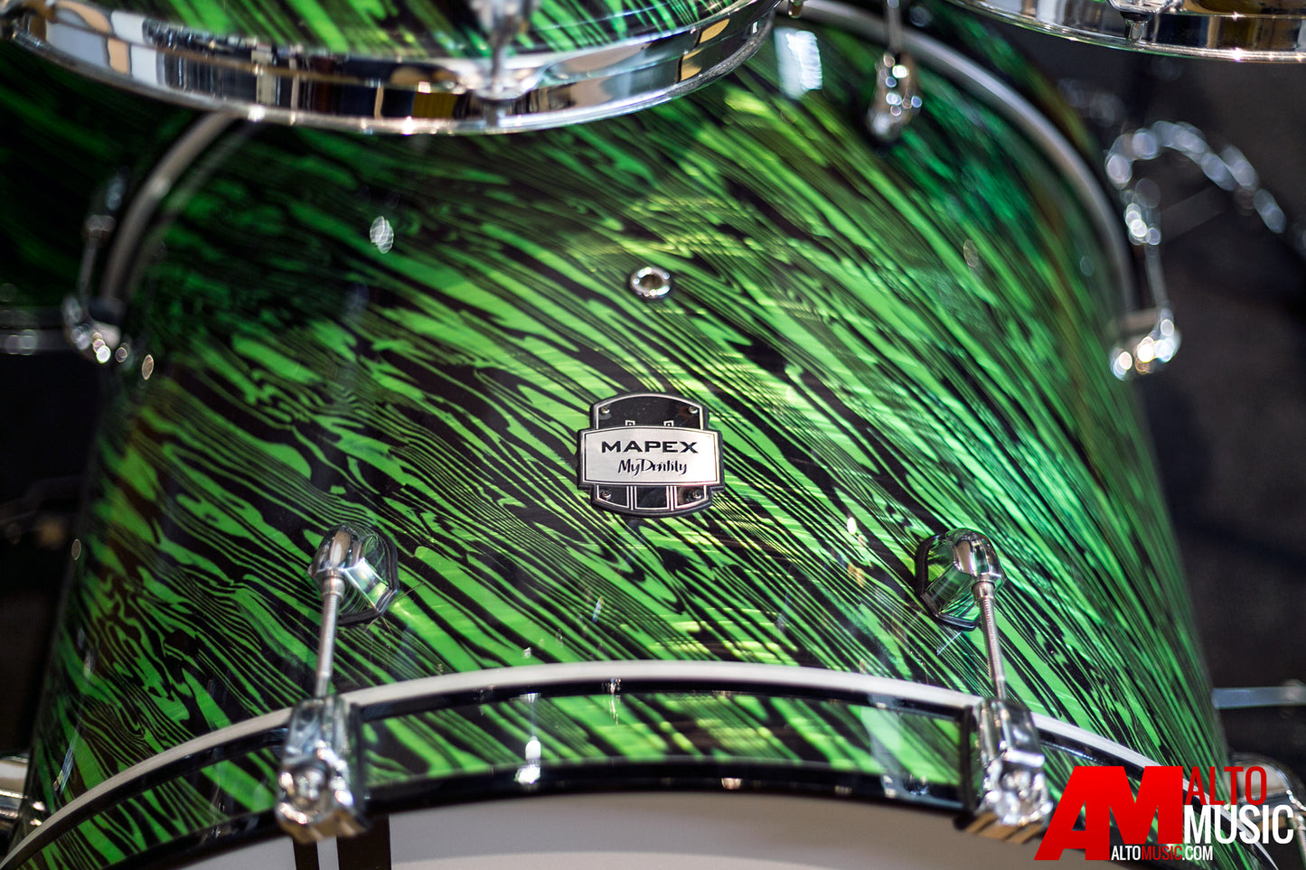 Mapex Mydentity Pre-Sonic Clear Edge Shell Kit In Spiral Green and Black Pearl MD520265DDG