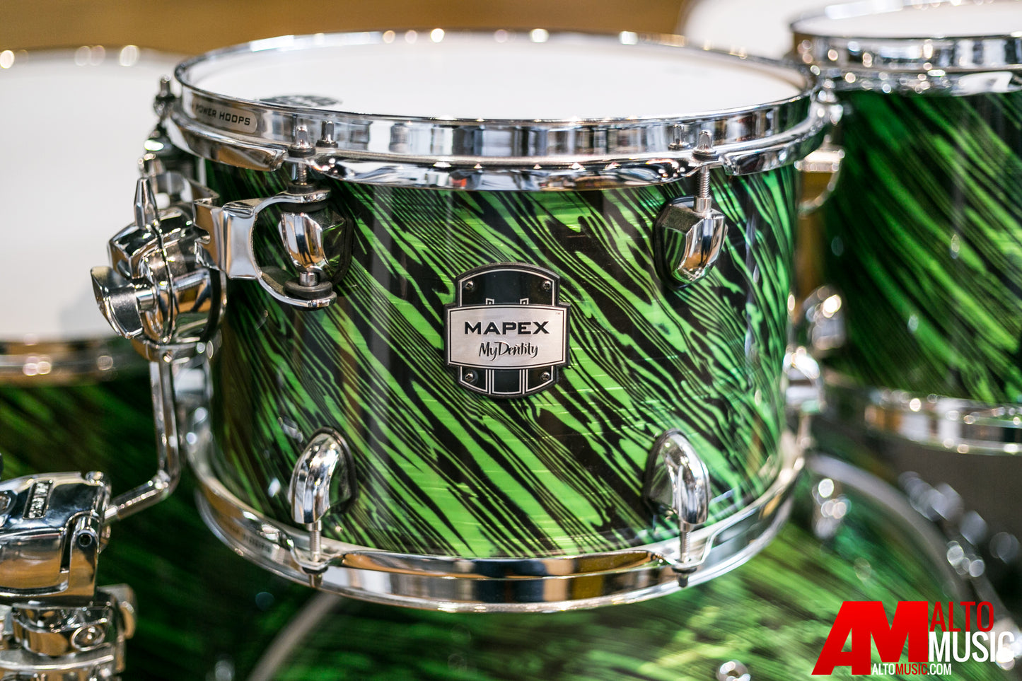 Mapex Mydentity Pre-Sonic Clear Edge Shell Kit In Spiral Green and Black Pearl MD520265DDG