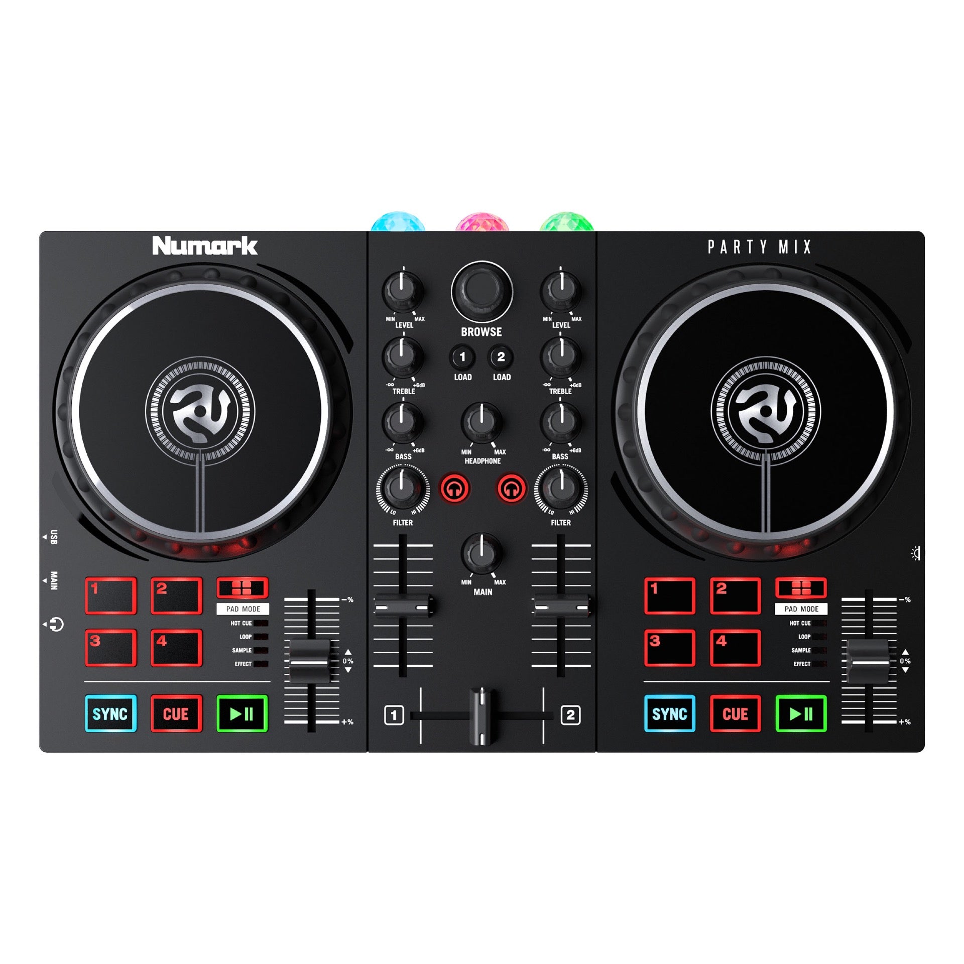 Numark Party Mix II DJ Controller with Built in Light Show – Alto