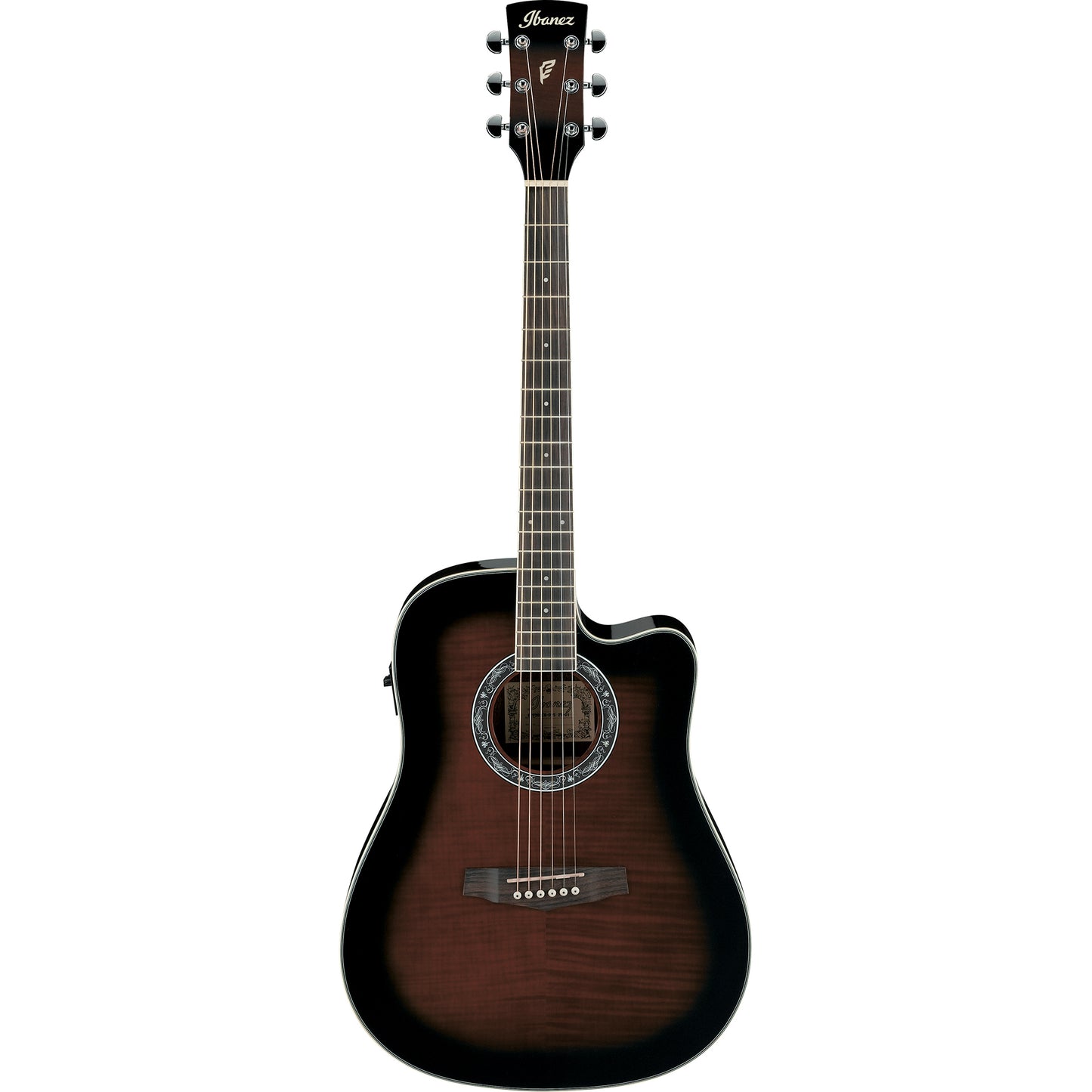 Ibanez PF28ECEDVS PF Series Acoustic Electric Guitar, Dark Violin Sunburst High Gloss