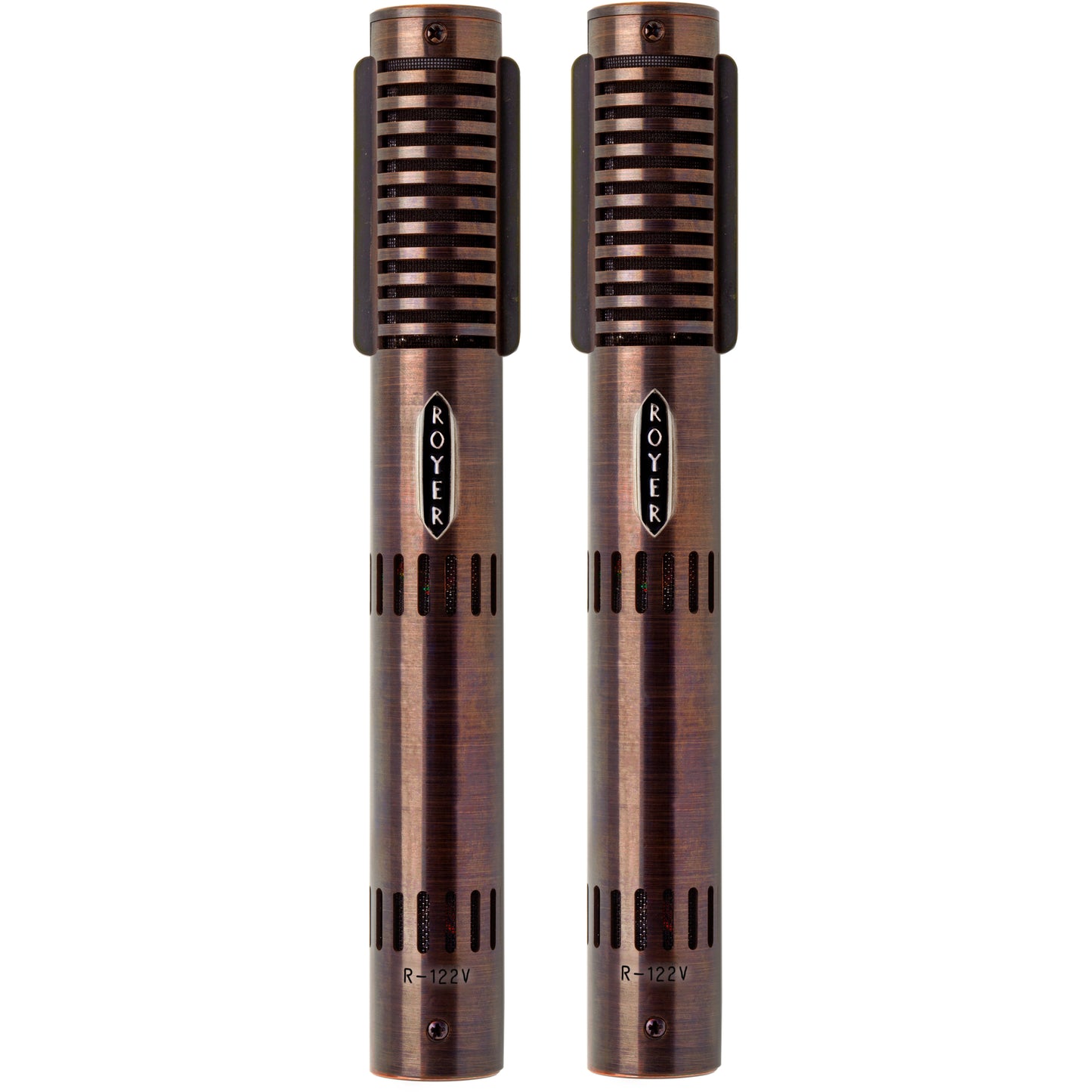 Royer R-122V 25th Anniversary Distressed Rose Vacuum Tube Ribbon Microphone, Matched Pair