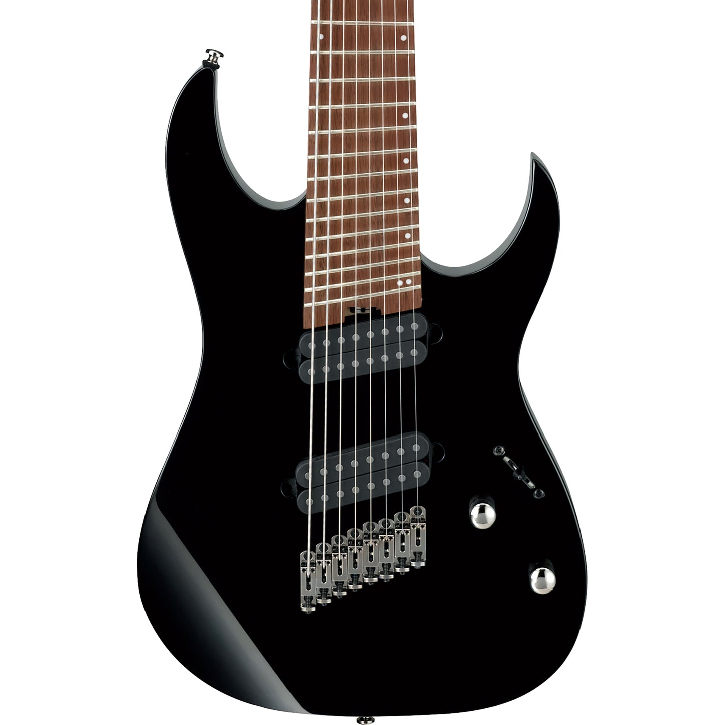 Ibanez RGMS8BK Multi-Scale 8-String Electric Guitar, Black