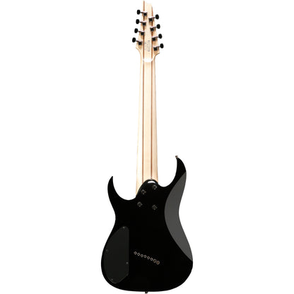 Ibanez RGMS8BK Multi-Scale 8-String Electric Guitar, Black