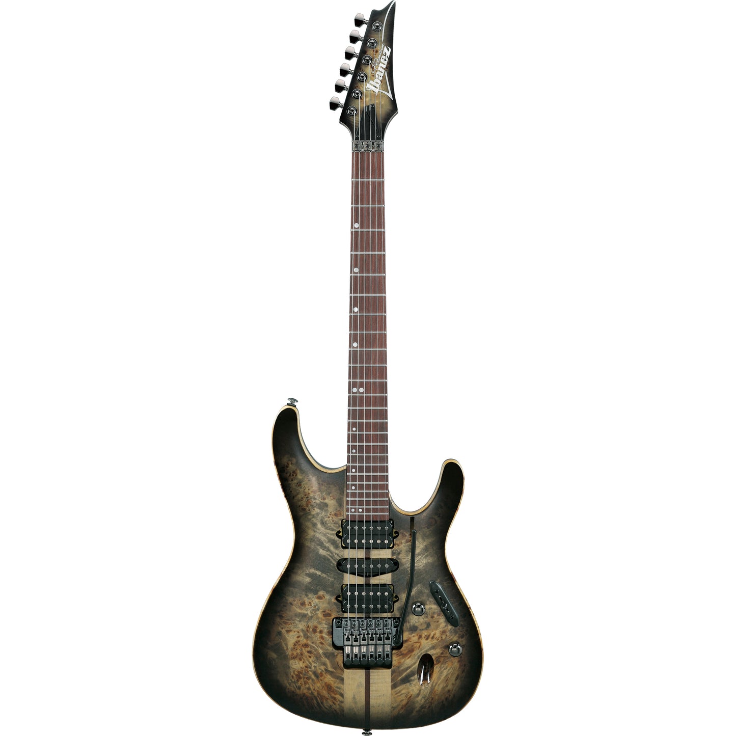 Ibanez S1070PBZCKB S Premium 6-String Electric Guitar, Charcoal Black Burst