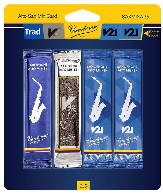 Vandoren SAXMIXA25 Alto Saxophone Reed Mix Card