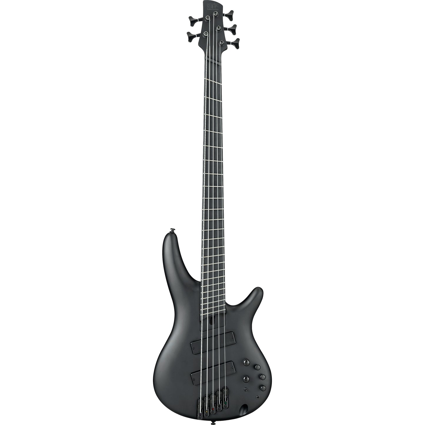 Ibanez SRMS625EXBKF SR Iron Label 5-String Electric Bass, Black Flat